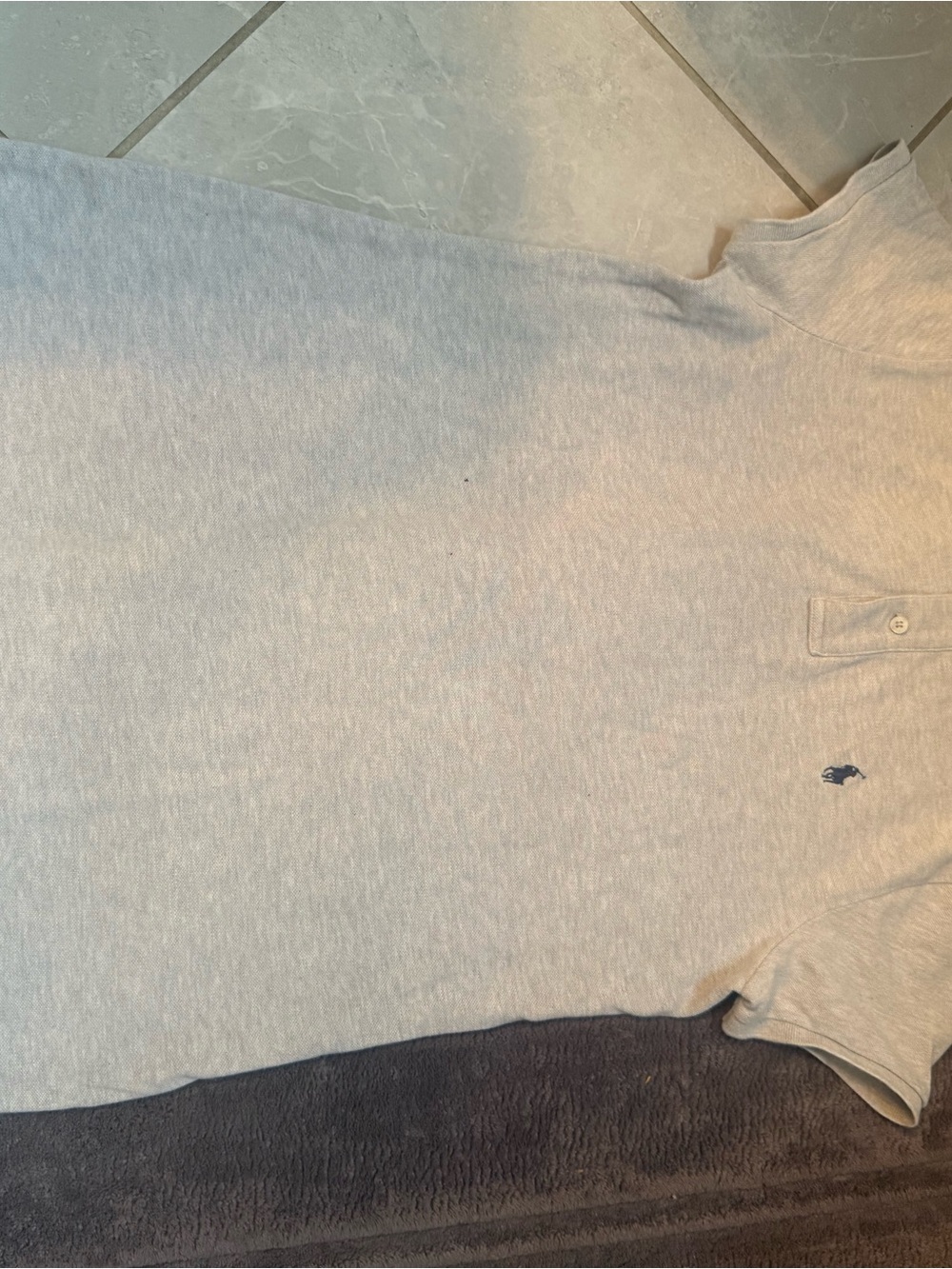 Ralph Lauren Men’s Heather Gray Polo with Navy Pony